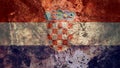 Very Grungy Croatian Flag, Croatia Grunge Background Texture