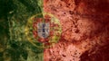 Very Grungy Portuguese Flag, Portugal Grunge Background Texture Royalty Free Stock Photo