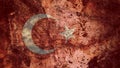 Very Grungy Turkish Flag, Turkey Grunge Background Texture Royalty Free Stock Photo