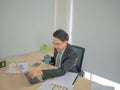 Very Happy asian business man in the office Royalty Free Stock Photo