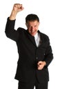 Very happy buisness man with hands in the air Royalty Free Stock Photo