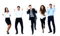 Very happy business people jumping Royalty Free Stock Photo