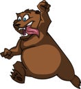 Very happy cartoon bear vector