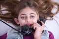 Very happy girl on the phone Royalty Free Stock Photo