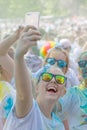 Very happy girls wearing sun glasses taking a selfie Royalty Free Stock Photo