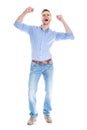 Very happy man isolated full body