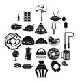 Very harmful food icons set, simple style Royalty Free Stock Photo