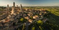 Aerial view of the medieval town of Montepulciano, Italy