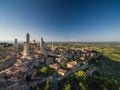 Aerial view of the medieval town of Montepulciano,