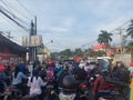 Very heavy morning traffic in the capital city of Central Java Royalty Free Stock Photo