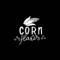 Very high quality original trendy vector lettering illustration of sweet corn. Bunch of Corn. summer farm design