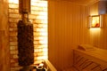 Very hot Russian bath, interior in warm colors