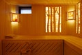 Very hot Russian bath, interior in warm colors