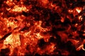 Very hot smouldering embers in the grill. Fire background for bbq Royalty Free Stock Photo
