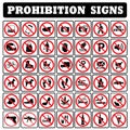 Very important Prohibition sign collection