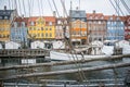 Nyhavn New Harbor. Popular area of Copenhagen. Denmark Royalty Free Stock Photo