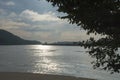 Barge on the Ohio River Royalty Free Stock Photo