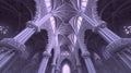 A very large cathedral with many columns and windows, AI