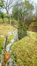 Large Crack in Huge Rock Ledge overlooking a Drop Off