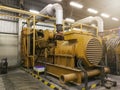 A very large electric diesel generator in factory for emergency,equipment plant modern technology industrial Royalty Free Stock Photo