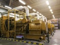 A very large electric diesel generator in factory for emergency,equipment plant modern technology industrial Royalty Free Stock Photo