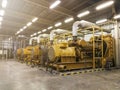 A very large electric diesel generator in factory for emergency,equipment plant modern technology industrial Royalty Free Stock Photo