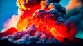 Very large volcano with lots of smoke coming out of it's sides. Generative AI