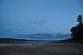 Very long beach on a quiet lake in Quebec, Canada Royalty Free Stock Photo