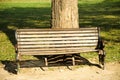 A single bench in the park Royalty Free Stock Photo