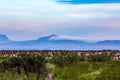 Chisos Mountains with very low clouds.