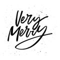 Very Merry Christmas Lettering Royalty Free Stock Photo