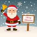 A Very Merry Christmas Sign - Santa Claus Royalty Free Stock Photo