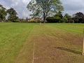 A very muddy school cricket strip