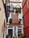 Very narrow traditional spanish street. Sevilla, Andalusia. Spain