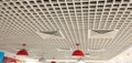 Beautiful designed with squares interior ceiling. Royalty Free Stock Photo