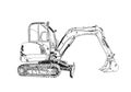 Excavator illustration art work drawing fun sketch