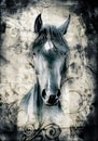 Freehand horse head pencil drawing Royalty Free Stock Photo