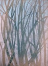 Very nice original Watercolor painting of forest on paper