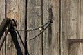 wooden wall and chain lock Royalty Free Stock Photo