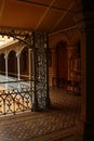 Very nice view of courtyard with beautiful flooring in the palace of bangalore. Royalty Free Stock Photo