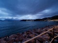 very nice view of la spezia gulf in the night.Shot take from lerici Royalty Free Stock Photo