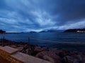 very nice view of la spezia gulf in the night.Shot take from lerici Royalty Free Stock Photo