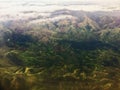 Very nice view from the window of the plane on the island of Fiji Royalty Free Stock Photo