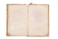Very old book with Two Blank pages for your copy Royalty Free Stock Photo