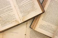 Very old books opened Royalty Free Stock Photo