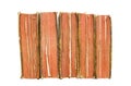 Very old books in a row Royalty Free Stock Photo