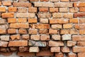 Very old brickwork. Close-up view of an old brick wall. Background image Royalty Free Stock Photo