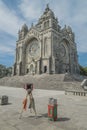 very old camera photographing the sanctuary of santa luzia portugal Royalty Free Stock Photo