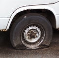 A very old car, there is no rear stop signal, the metal has become rusted. Royalty Free Stock Photo