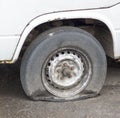 A very old car, there is no rear stop signal, the metal has become rusted. Royalty Free Stock Photo